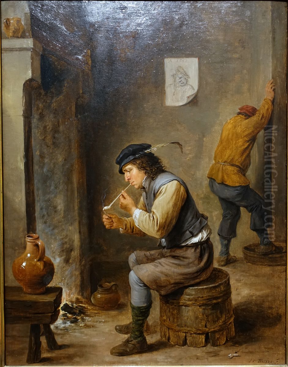 The Smoker Oil Painting by David Teniers the Younger