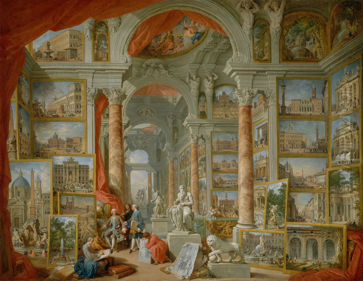 Modern Rome, Giovanni Paolo Panini 1757 Oil Painting by Giovanni Paolo Panini