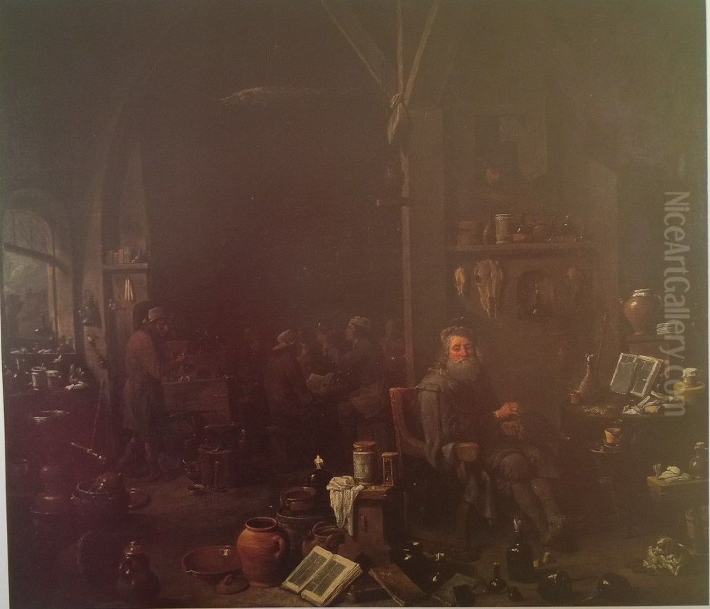 The Alchemist in his Laboratory Oil Painting by David Teniers the Younger
