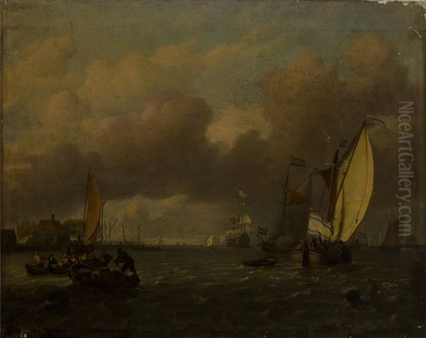 Seascape with ships Oil Painting by Ludolf Bakhuizen