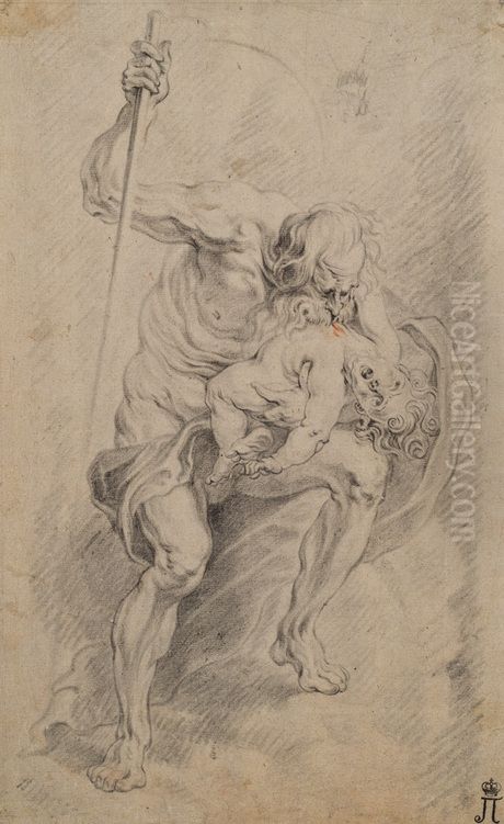Saturn Oil Painting by Abraham van Diepenbeeck