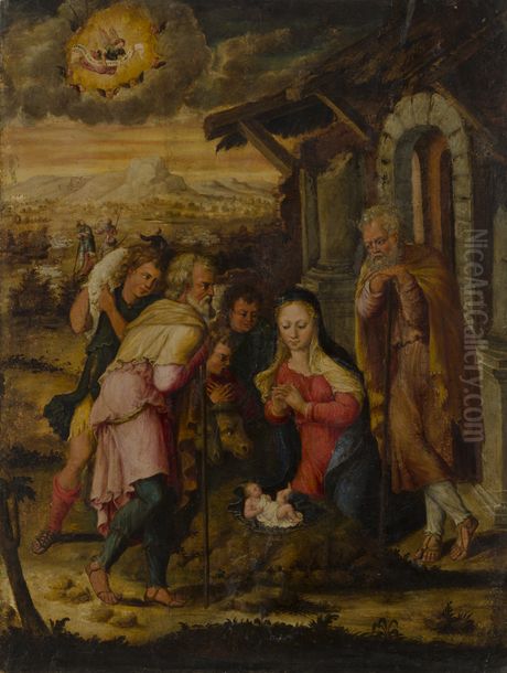 The birth of Christ Oil Painting by Joos Van Cleve