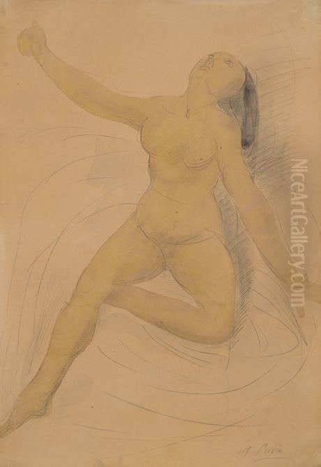 The female model Oil Painting by Auguste Rodin