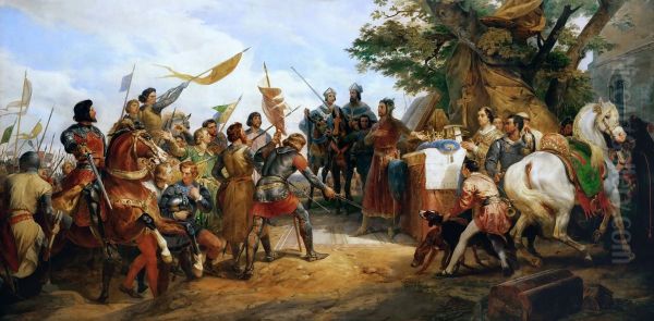 Bataille de Bouvines, 27 juillet 1214 Oil Painting by Horace Vernet