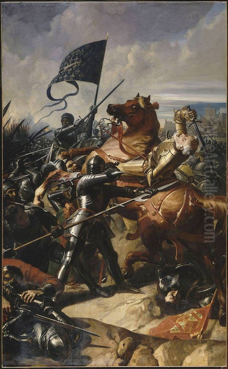 Battle of Castillon, July 17, 1453 Oil Painting by Charles-Philippe Lariviere