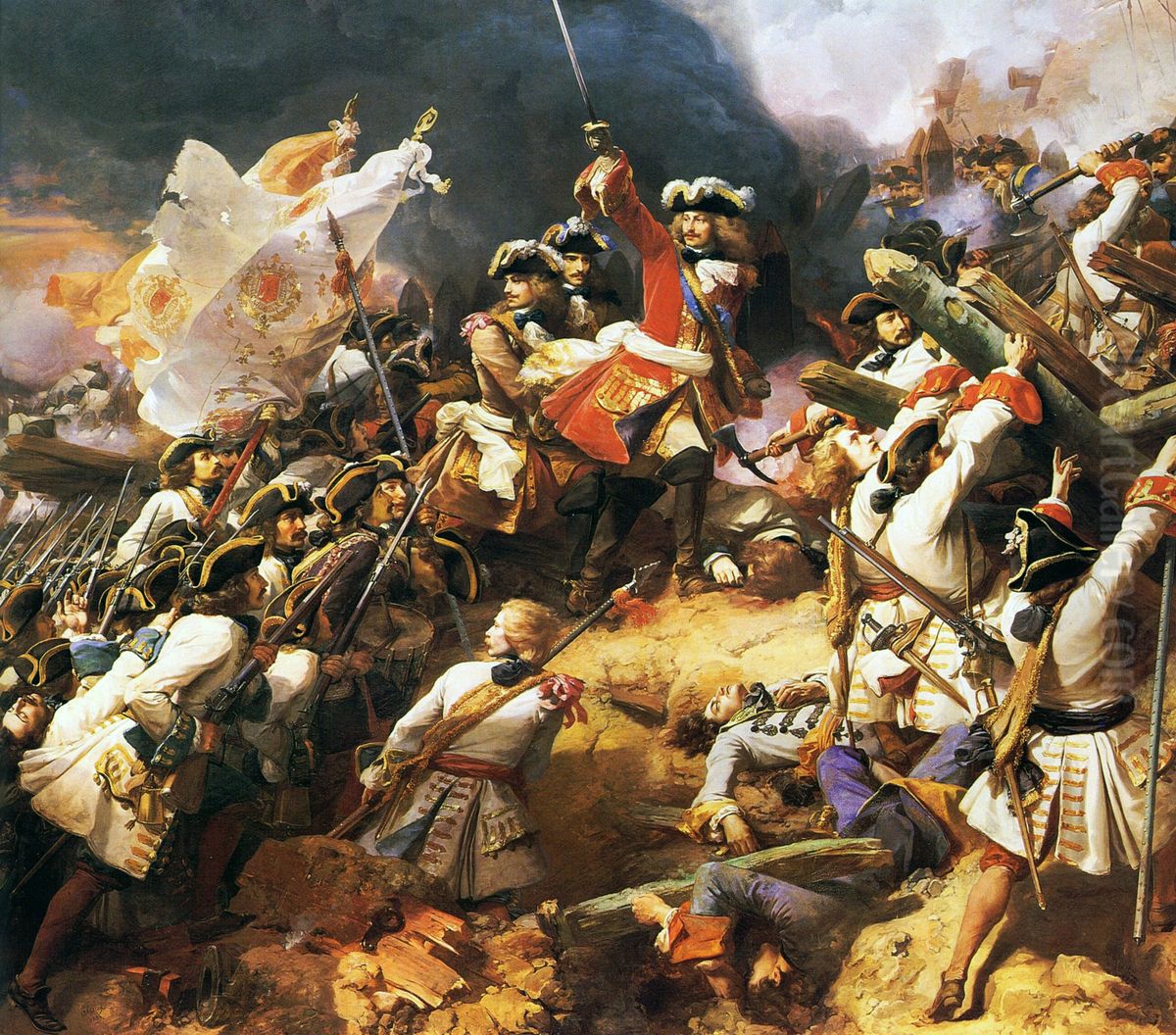 Bataille de Denain. 24 juillet 1712 Oil Painting by Jean Alaux