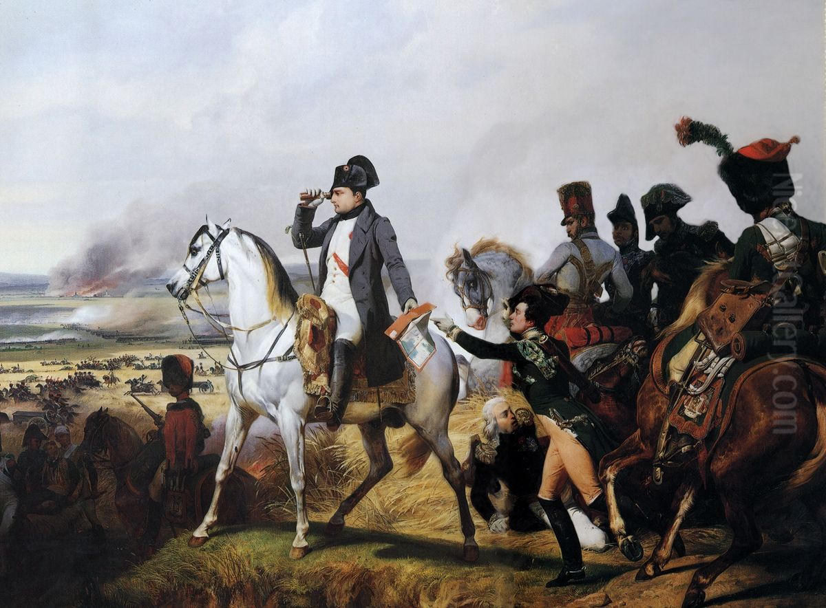 Bataille de Wagram. 6 Juillet 1809. Oil Painting by Horace Vernet