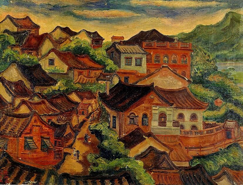 zhong wen: dan shui Oil Painting by Tan Teng-pho