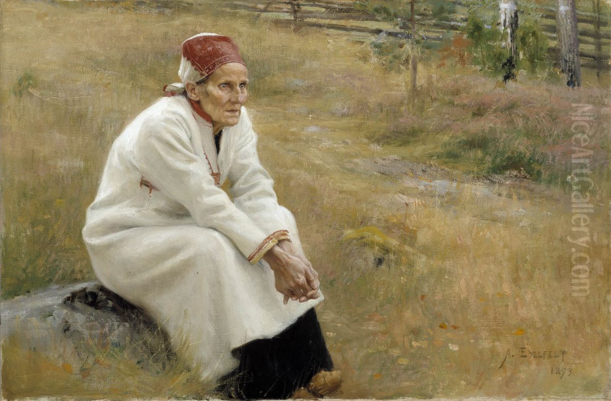 Larin Paraske Oil Painting by Albert Edelfelt