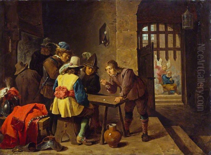 Guardroom scene with the deliverance of Saint Peter Oil Painting by David Teniers the Younger