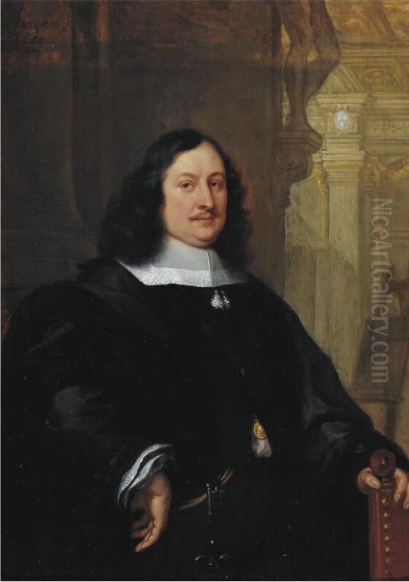 Portrait ofDavid Teniers the Younger Oil Painting by Philip Fruytiers