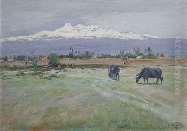 Mount Aragats Oil Painting by Yeghishe Tadevosyan
