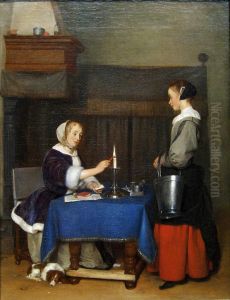 Woman sealing a letter