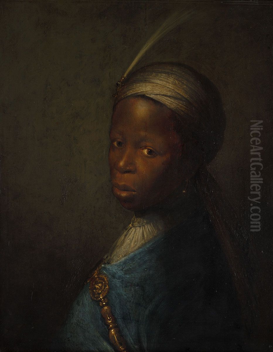 Tronie of a Young Black Man Oil Painting by Gerrit Dou
