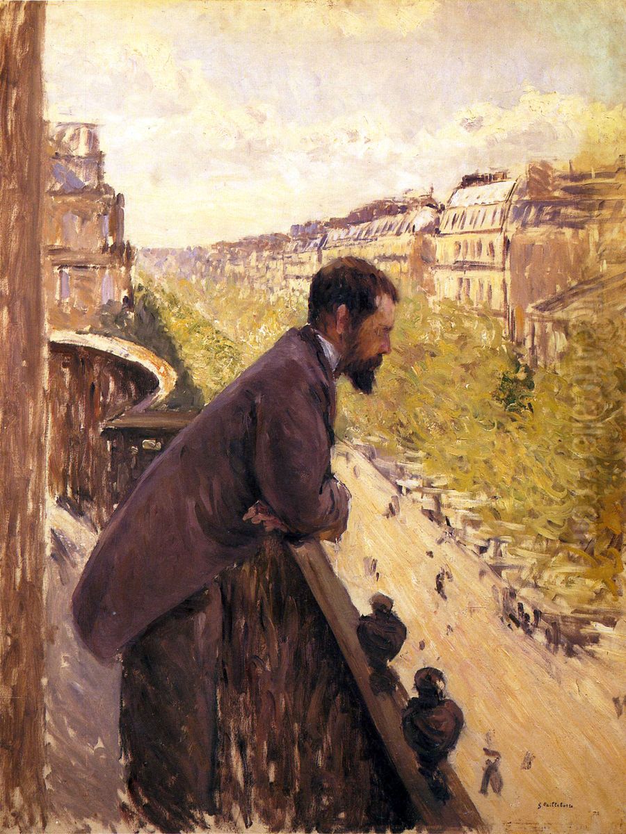 Man on a Balcony Oil Painting by Gustave Caillebotte