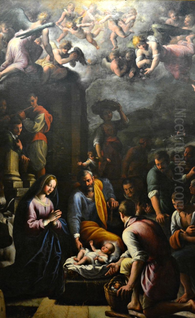 Adoration of the shepherds Oil Painting by Fabrizio Santafede