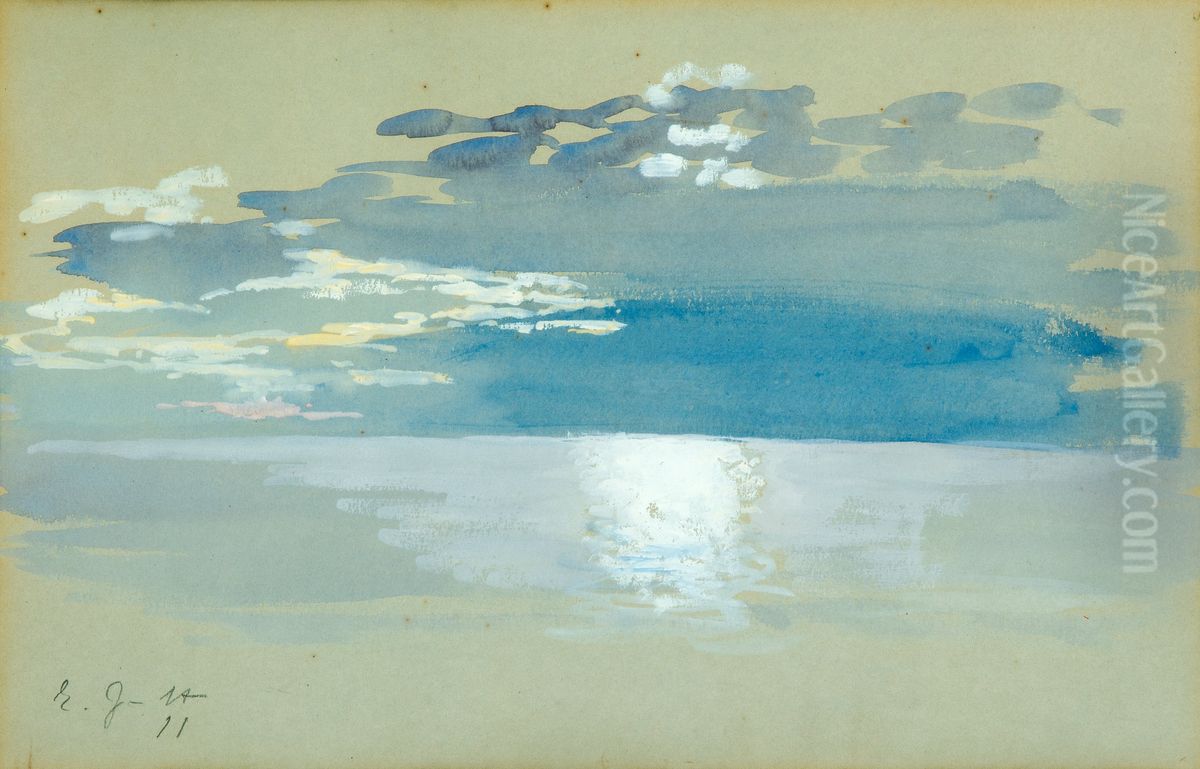 Silver moon Oil Painting by Eero Jarnefelt