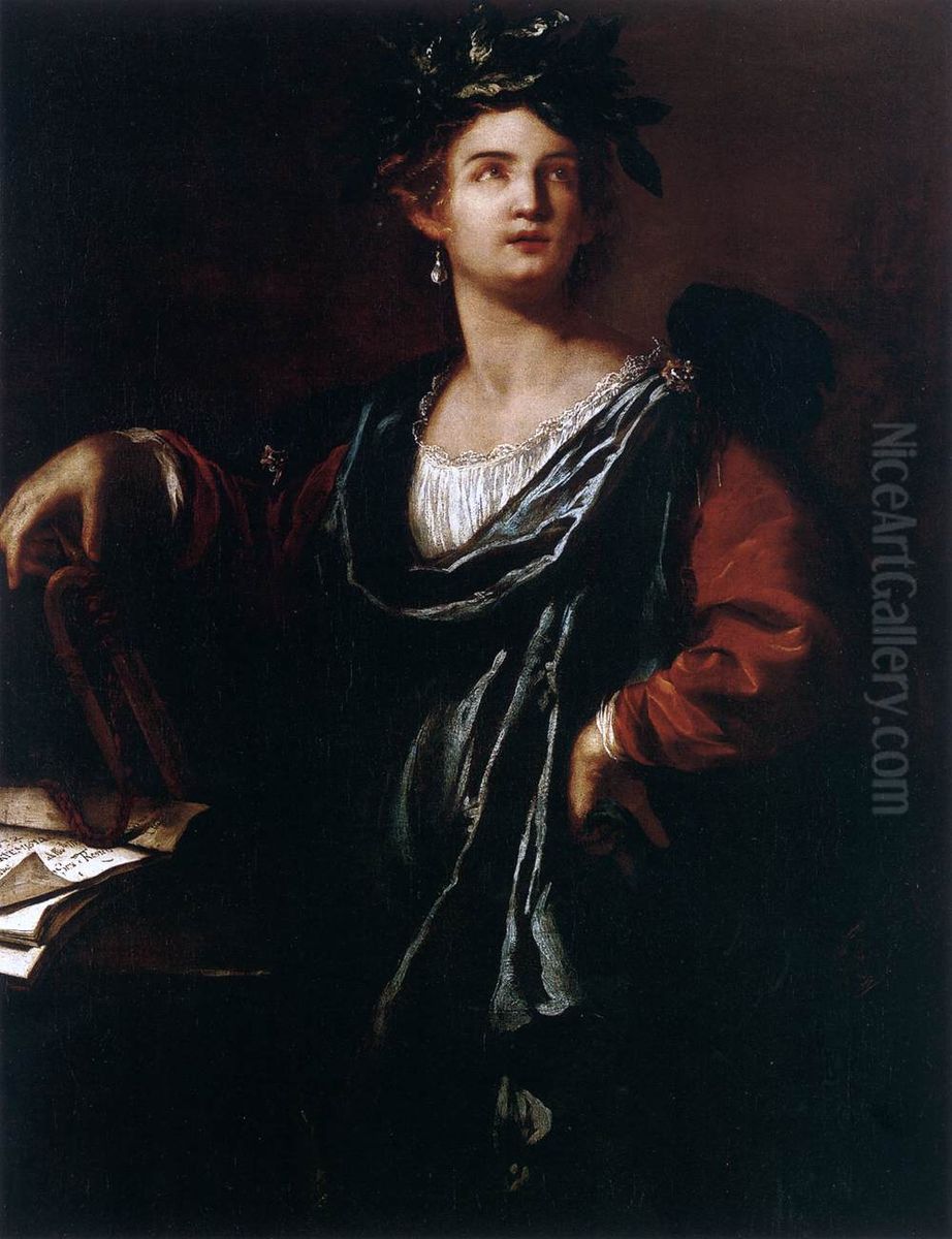 Clio, Muse of History (The Fame) Oil Painting by Artemisia Gentileschi