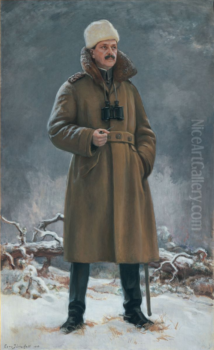 Portrait of Carl Gustaf Emil Mannerheim Oil Painting by Eero Jarnefelt
