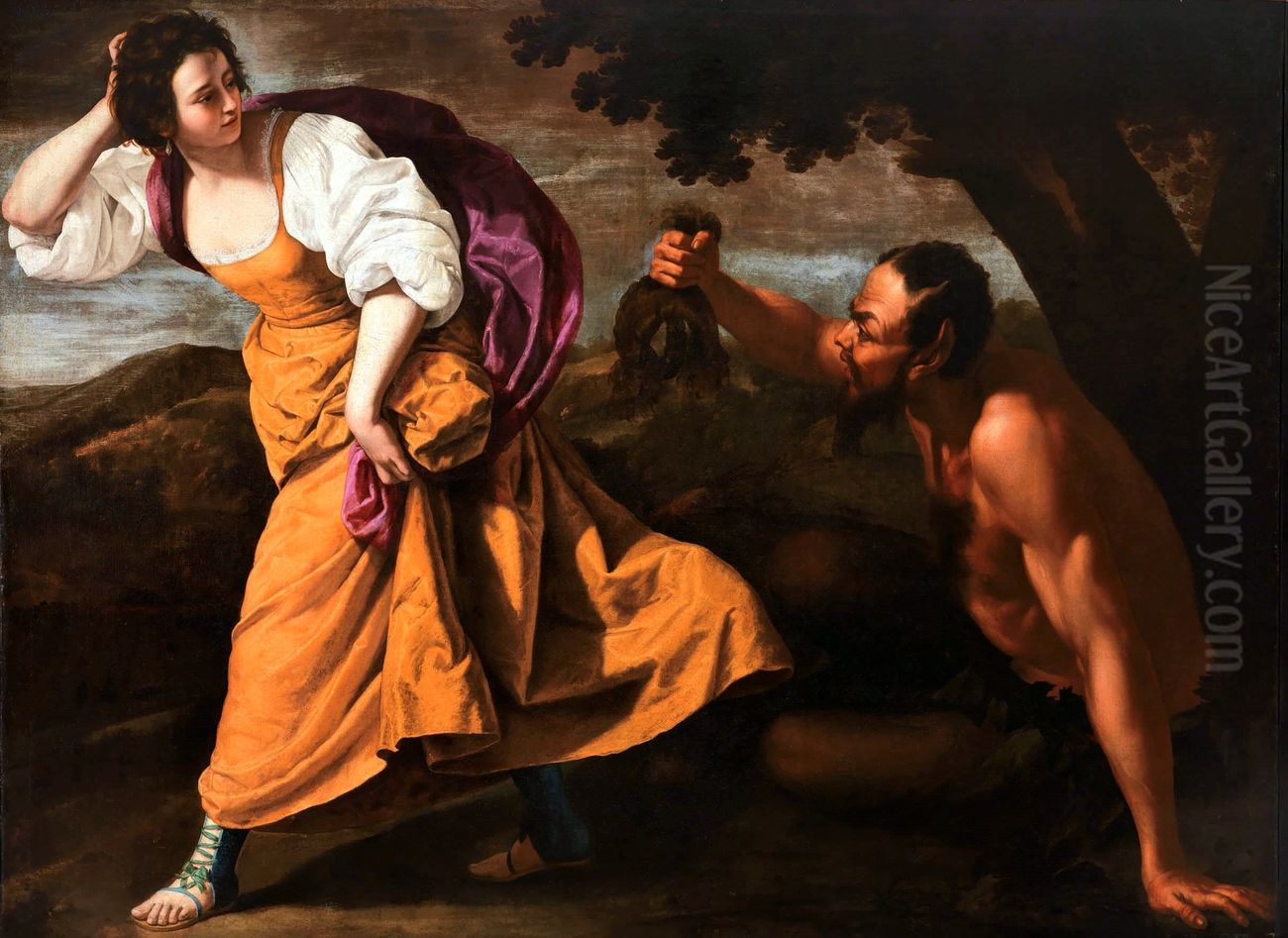 Corisca e il satiro Oil Painting by Artemisia Gentileschi