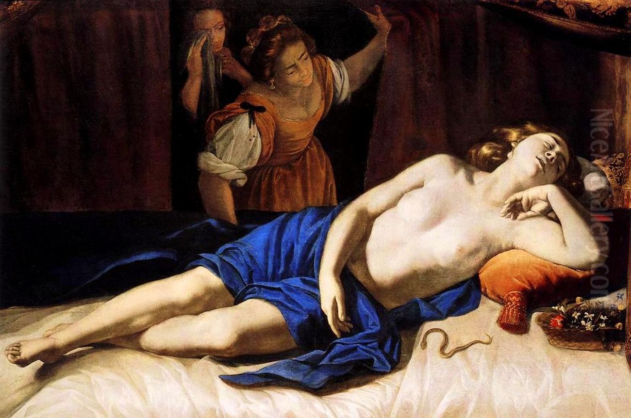 Cleopatra Oil Painting by Artemisia Gentileschi