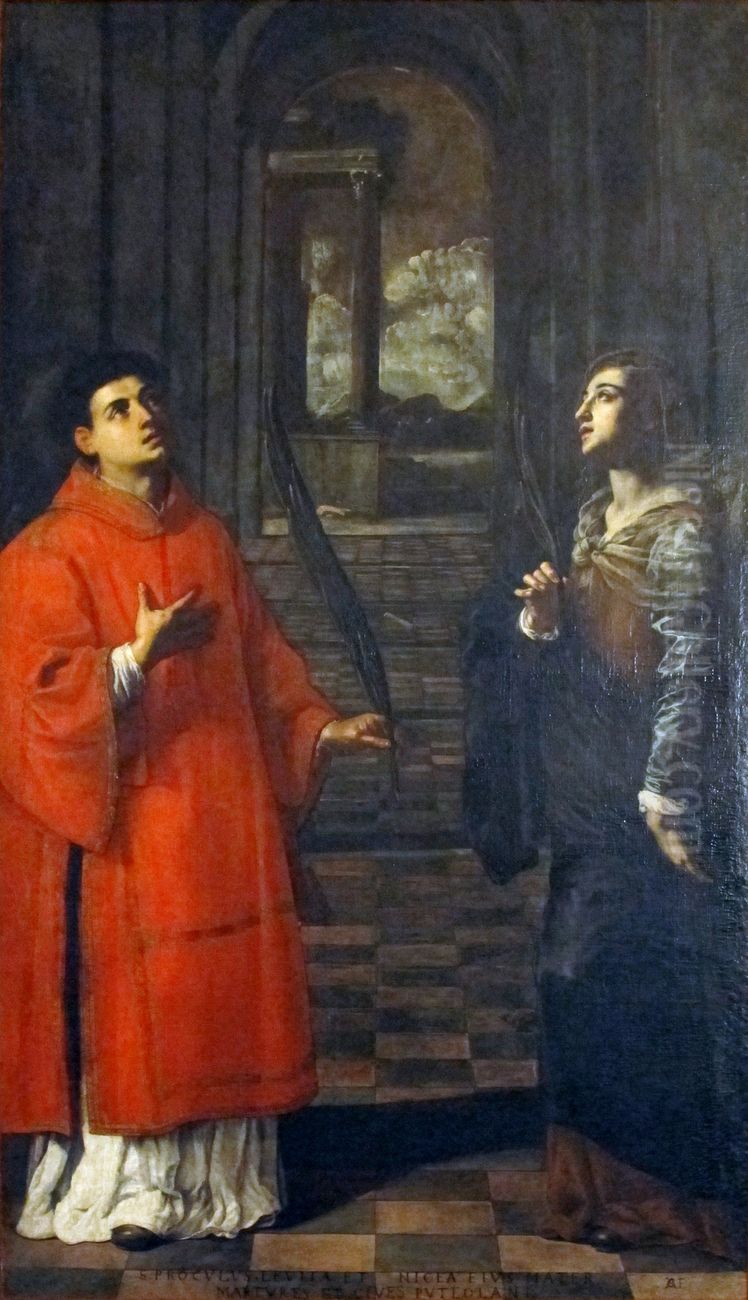 Saint Proculus of Pozzuoli and his mother Santa Nicaea Oil Painting by Artemisia Gentileschi