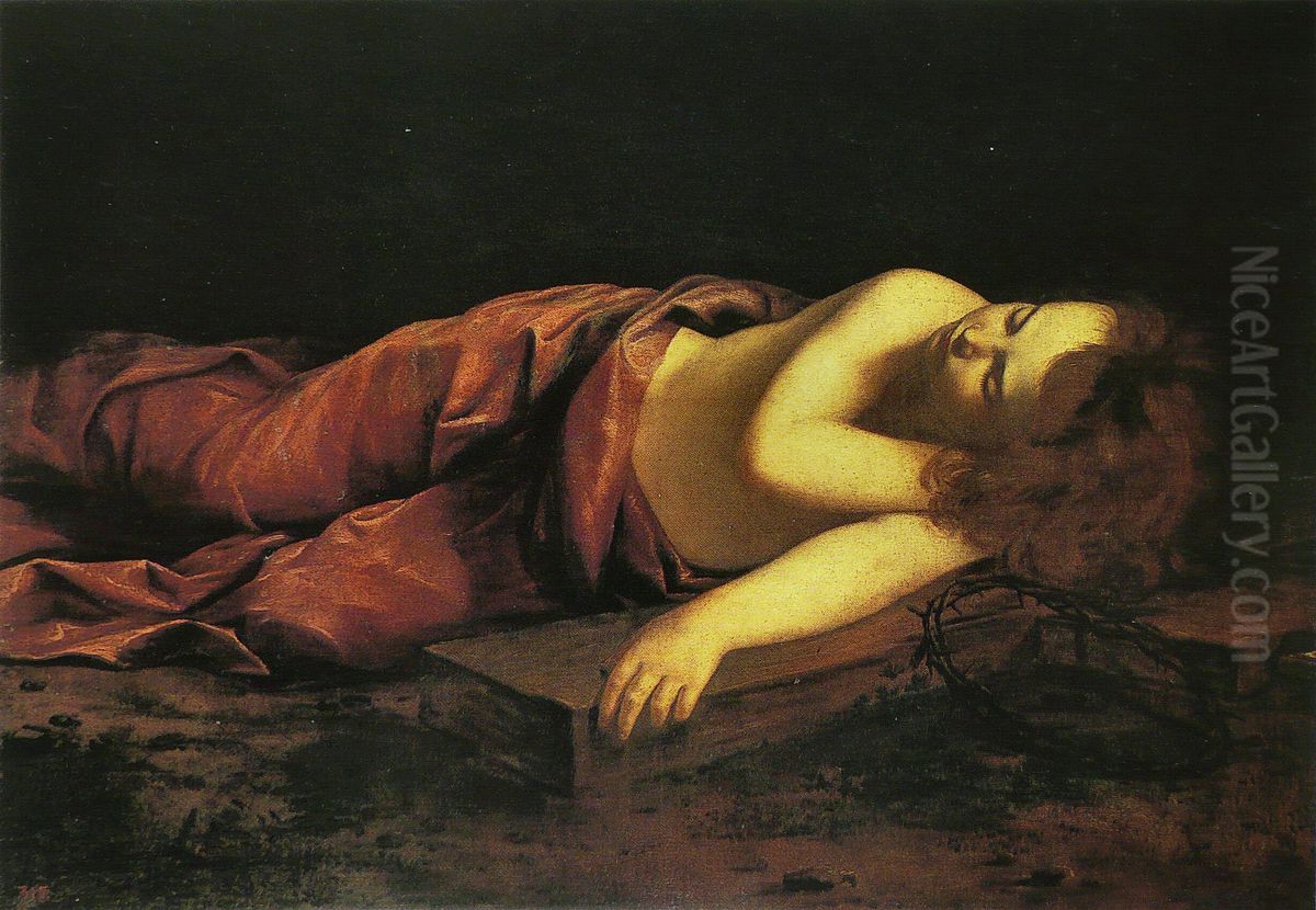 Jesus endormi sur la croix Oil Painting by Orazio Gentileschi
