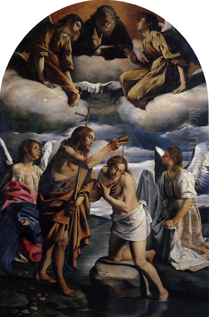 Baptism of Christ Oil Painting by Orazio Gentileschi