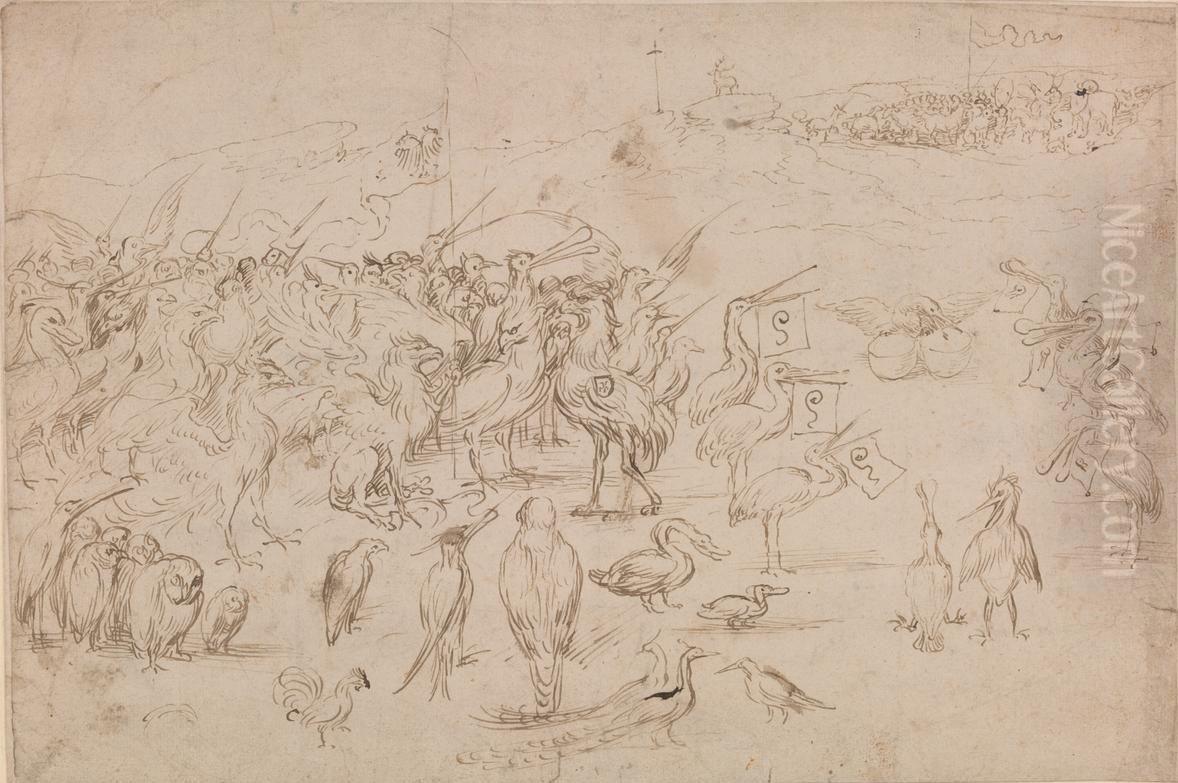 The Gathering of the Birds Oil Painting by Hieronymous Bosch