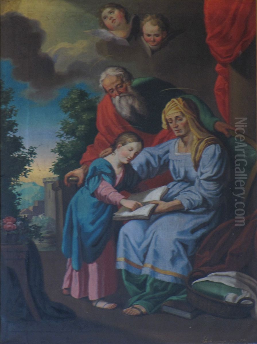 The Education of the Virgin Mary Oil Painting by Josef Seelenmayer