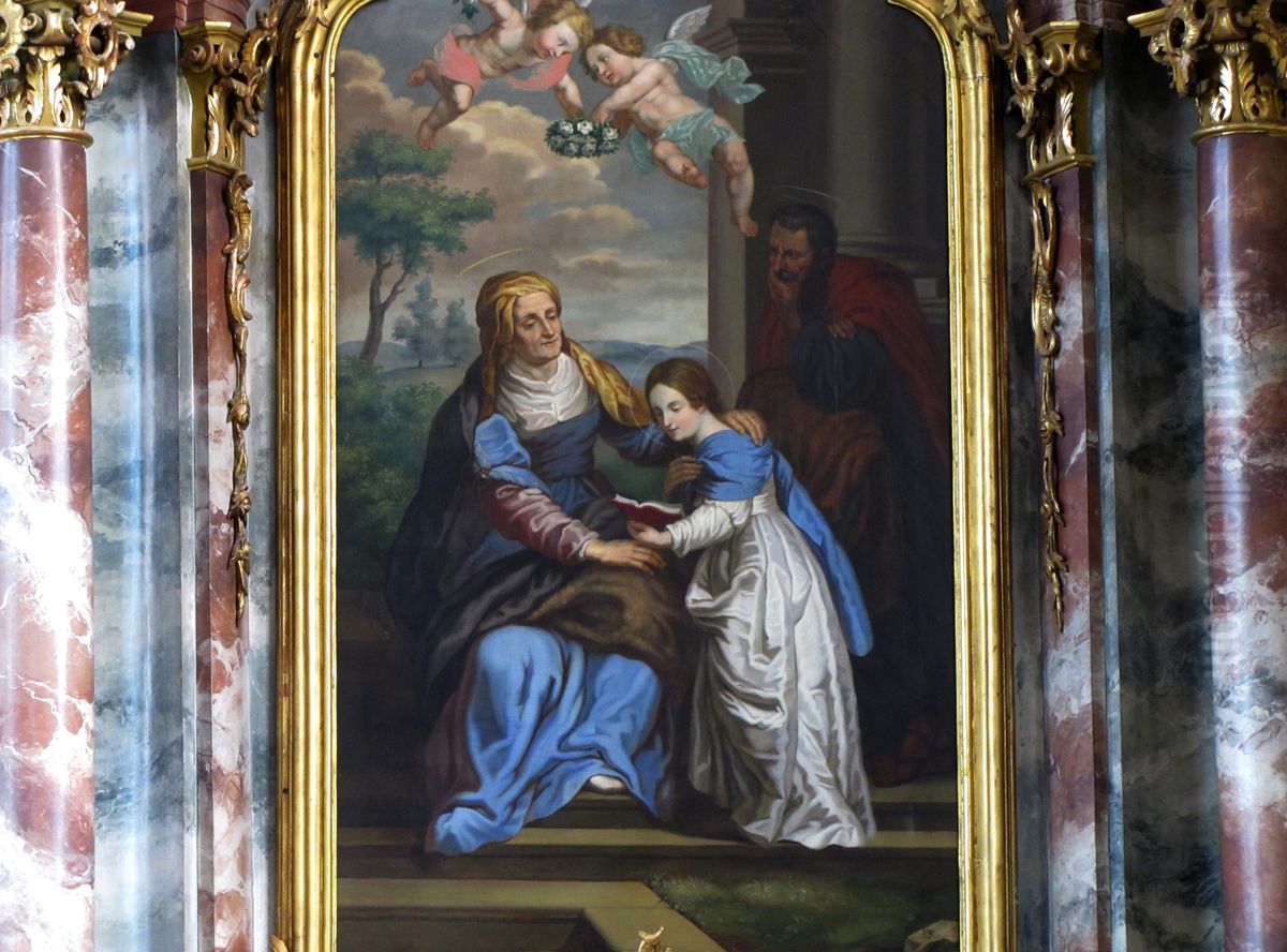 Sainte Parente, saint Antoine de Padoue et l'Enfant Jesus Oil Painting by unknown
