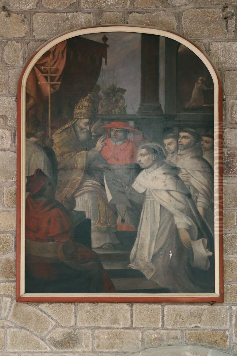 Le Pape Honorius II remettant a Saint Norbert la Bulle d'approbation de l'Ordre de Premontre Oil Painting by unknown