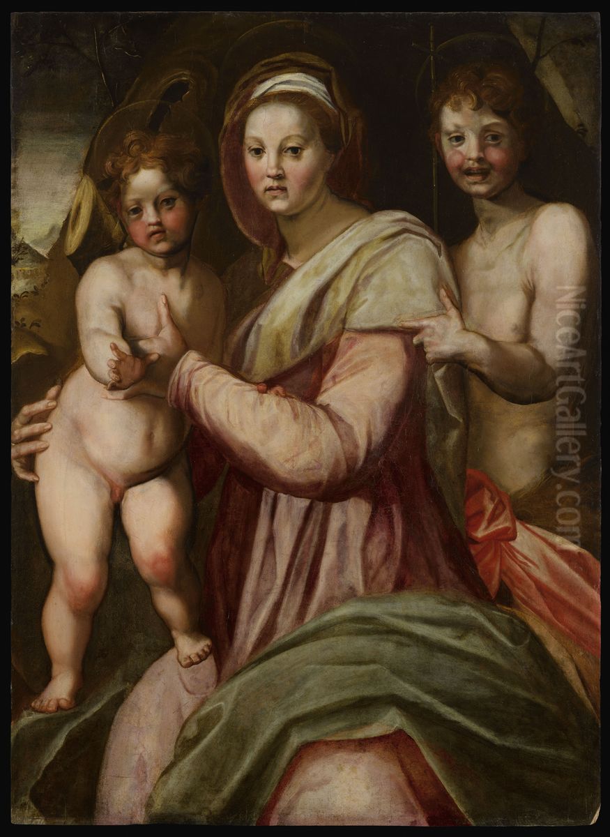 Madonna and Child with St. John the Baptist Oil Painting by Andrea Del Sarto