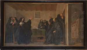 Saint Benoit conversant avec sa soeur sainte Scholastique. Saint Benoit conversant avec sa soeur sainte Scholastique.
