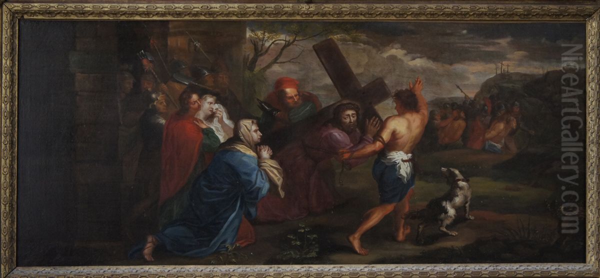 Kreuztragung Oil Painting by Jan van den Hoecke