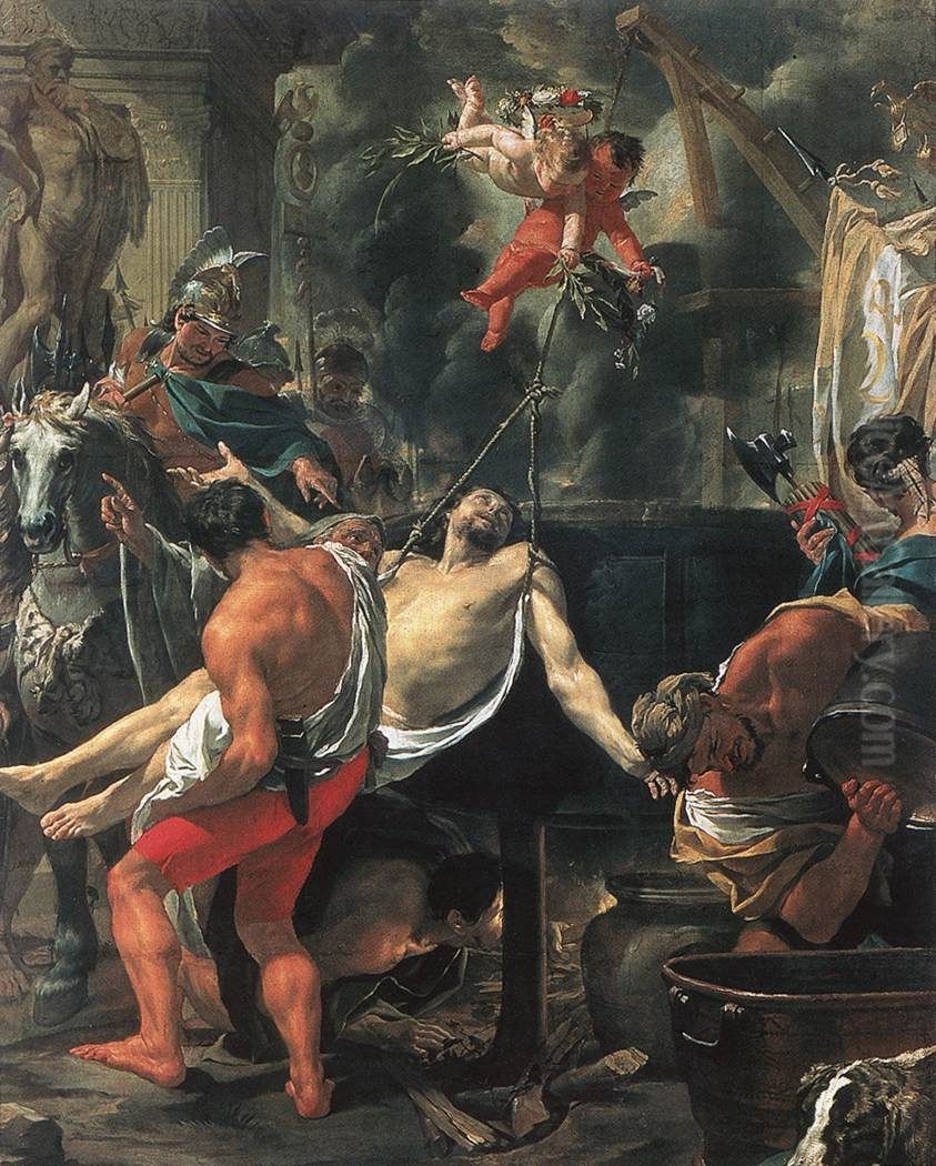 Martyrdom of St John the Evangelist at Porta Latina Oil Painting by Charles Le Brun