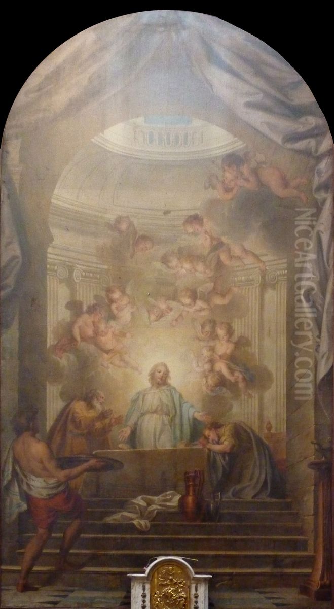 Les Disciples d'Emmaus Oil Painting by Charles-Antoine Coypel