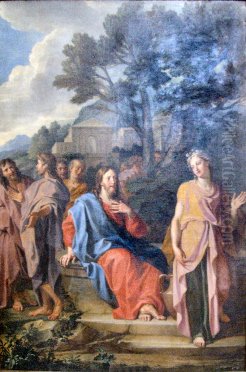 Jesus et la Samaritaine Oil Painting by Noel Coypel