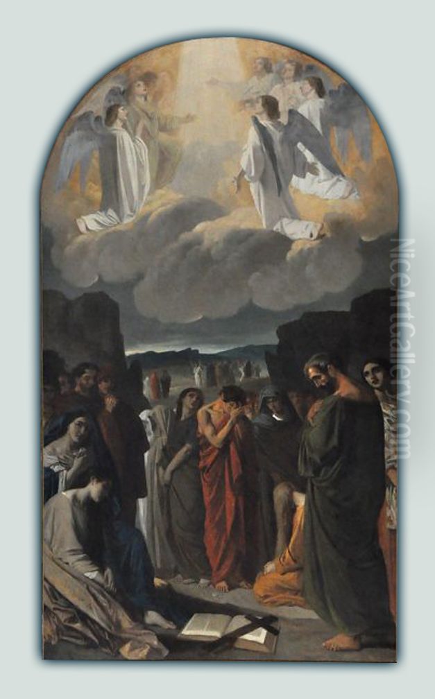 Les ames dans le purgatoire Oil Painting by Louis Boulanger