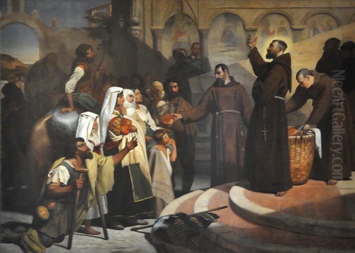 Sao Francisco de Assis dando esmolas Oil Painting by Edouard Alexandre Odier
