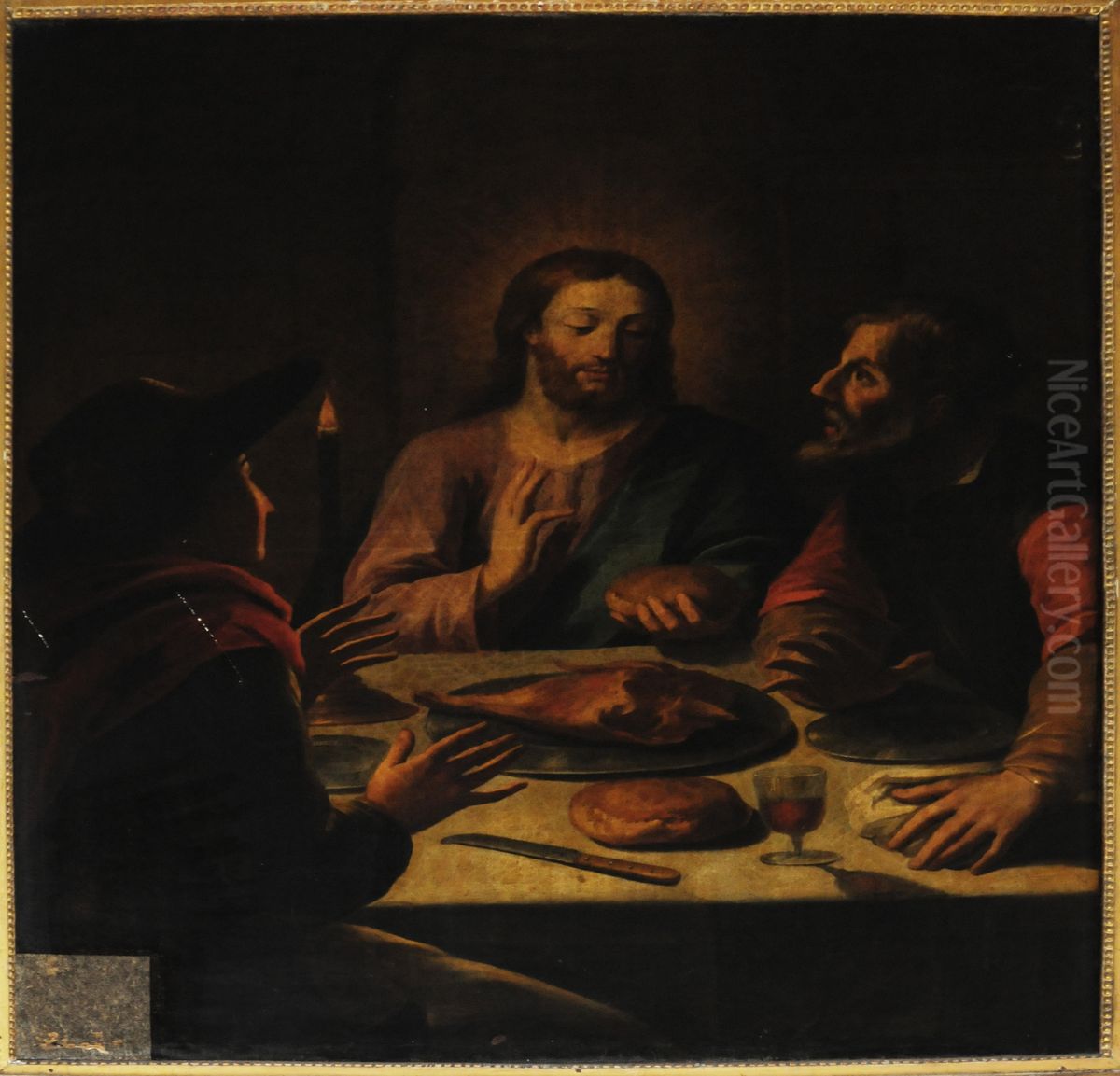 Les disciples d'Emmausoule repas d'Emmaus Oil Painting by Jean Restout