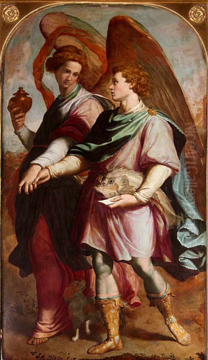 Tobie et l'Ange Oil Painting by Santi Di Tito