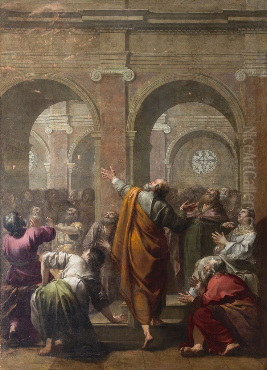 The Descent of the Holy Spirit Oil Painting by Jacques Blanchard