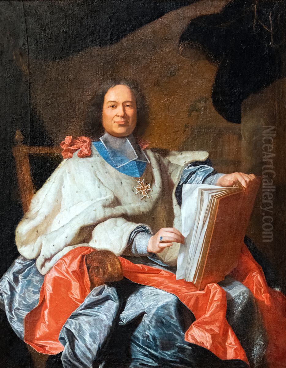 Portrait de Mgr Beauvau de Rivau Oil Painting by Hyacinthe Rigaud