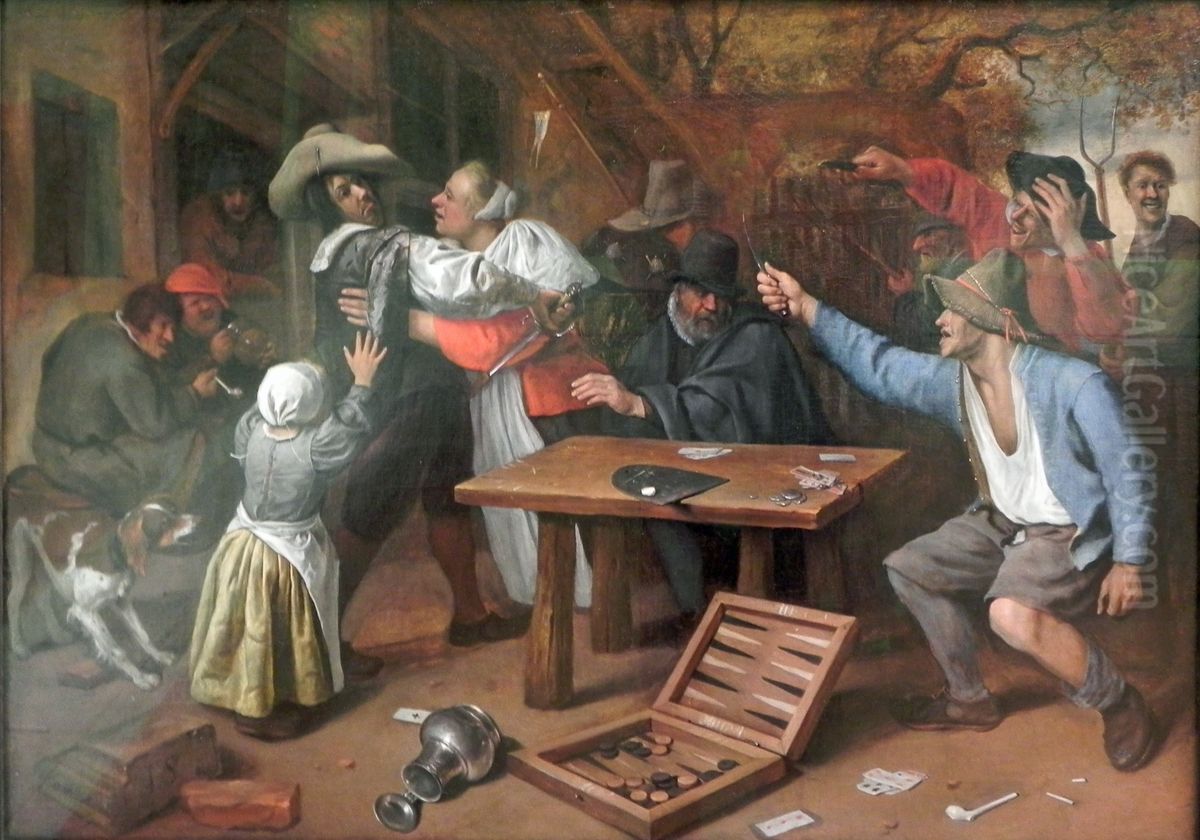 Streit beim Kartenspiel Oil Painting by Jan Steen