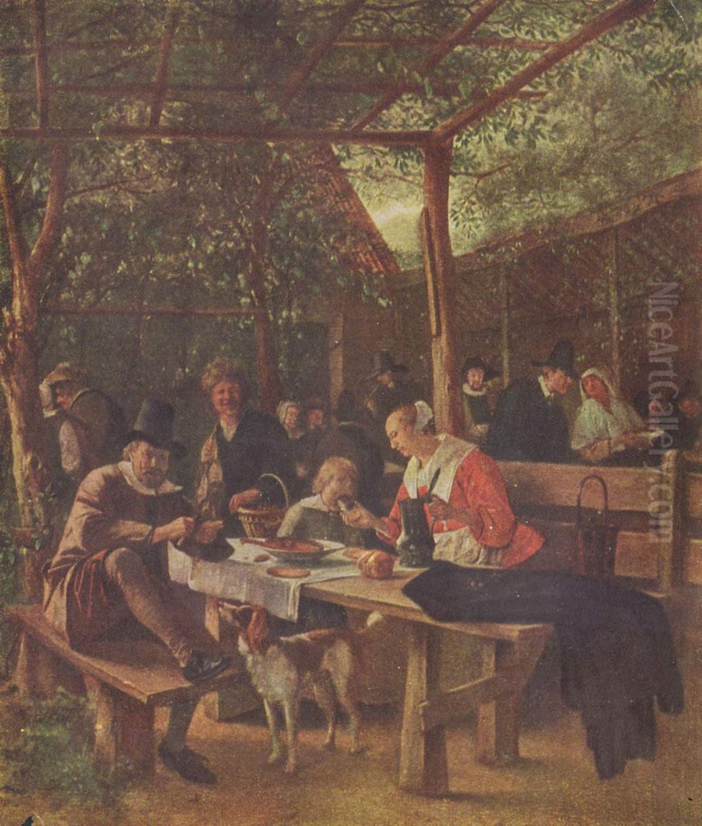 Wirtshausgarten Oil Painting by Jan Steen