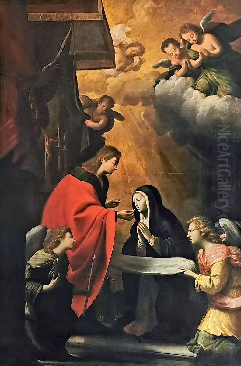 Communion of the VirginFrancais:Communion de la ViergeItaliano:Comunione della Vergine Oil Painting by Jean-Pierre Rivalz