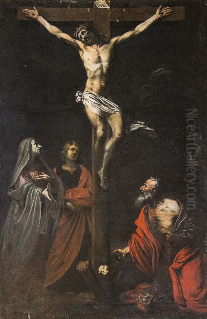 Kreuzigung mit Maria und den hll. Johannes und Hieronymus Oil Painting by Jusepe de Ribera