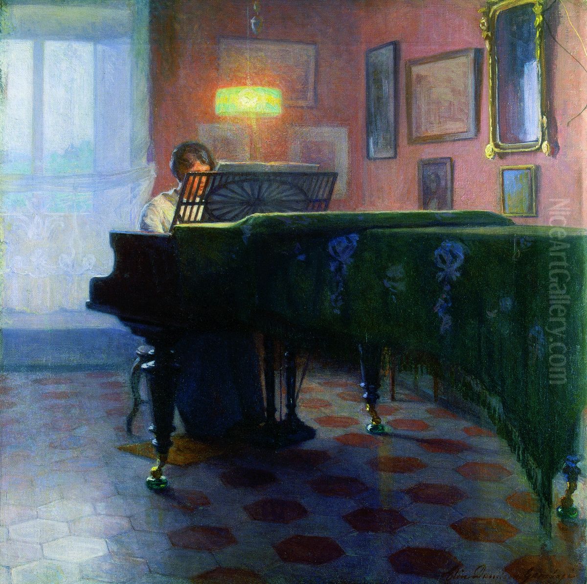The Piano Player Oil Painting by Elin Danielson-Gambogi
