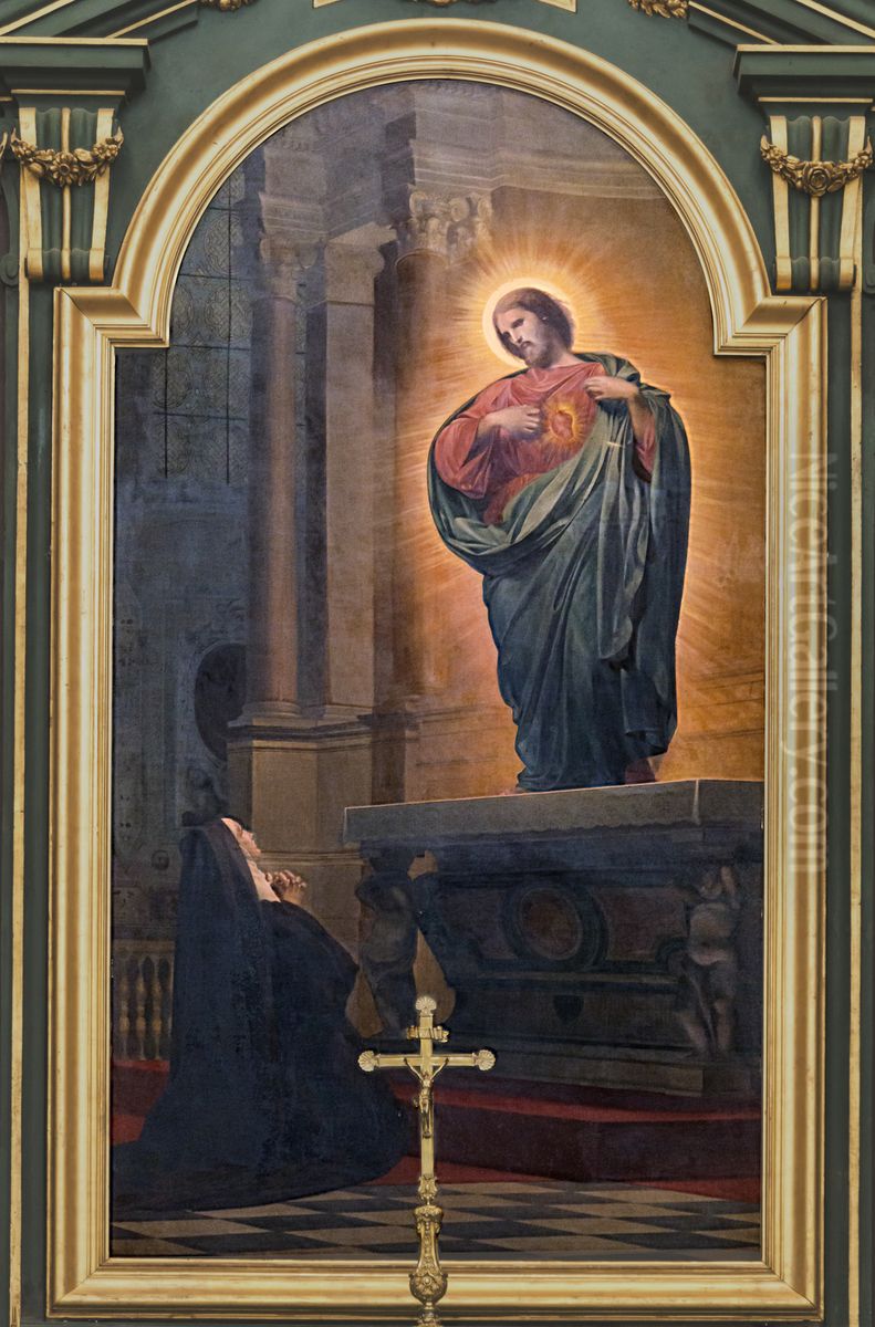 Vision de Marguerite-Marie, religieuse de la Visitation Oil Painting by Armand Cambon